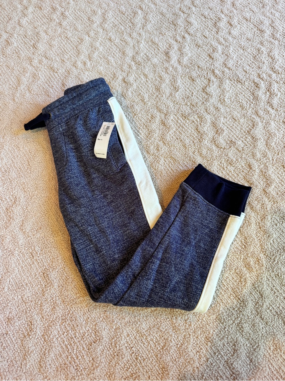 Old Navy Navy Heather Jogger Pants with White Side Stripe